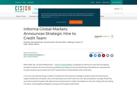 Informa Global Markets Announces Strategic Hire to Credit ...