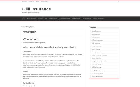 Privacy Policy - Gilli Insurance