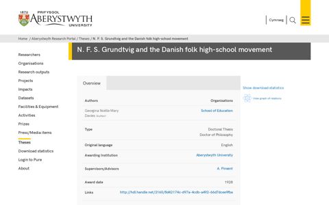 N. F. S. Grundtvig and the Danish folk high-school movement ...