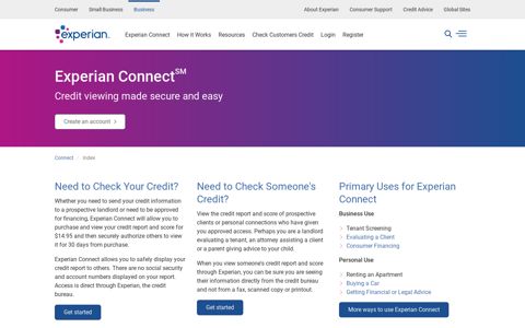 Experian Connect - Credit Report and VantageScore for ...