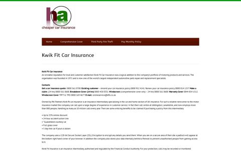 Kwik Fit Car Insurance