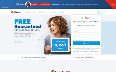 TurboTax® Official Site: File Taxes Online, Tax Filing Made Easy
