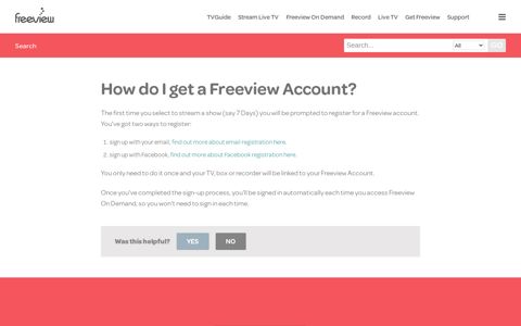 How do I get a Freeview Account? - Freeview