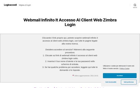 ▷ Webmail Infinito It Accesso Al Client Web Zimbra Login ...