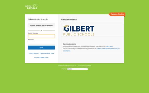 Log in to Campus Student - Infinite Campus - Gilbert Public ...