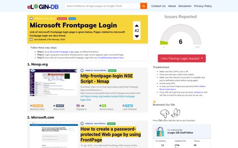 Microsoft Frontpage Login