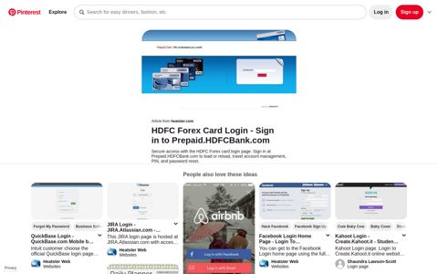 HDFC Forex Card Login - Sign in to Prepaid ... - Pinterest