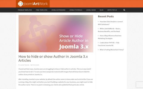 How to hide or show Author in Joomla 3.x Articles