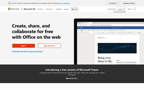 Free Microsoft Office online, Word, Excel, PowerPoint, formerly ...