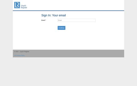 Sign In: Your email - Lloyd's Register