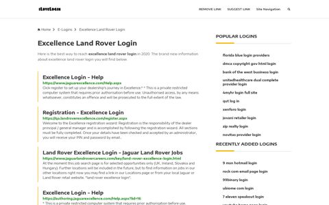 Excellence Land Rover Login ❤️ One Click Access - iLoveLogin