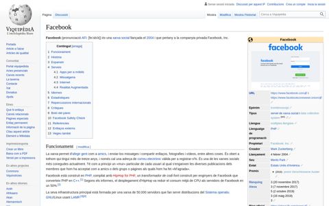 Facebook - Viquipèdia, l'enciclopèdia lliure