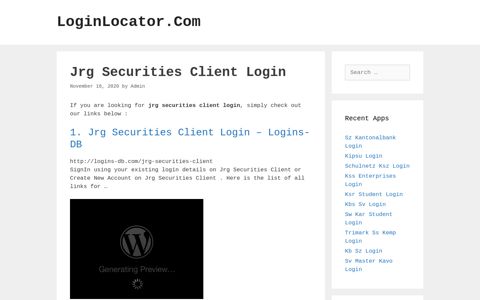 Jrg Securities Client Login - LoginLocator.Com