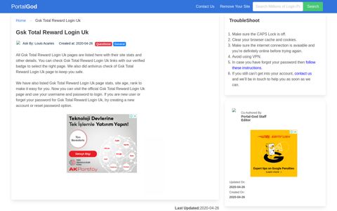Gsk Total Reward Login Uk Page - portal-god.com