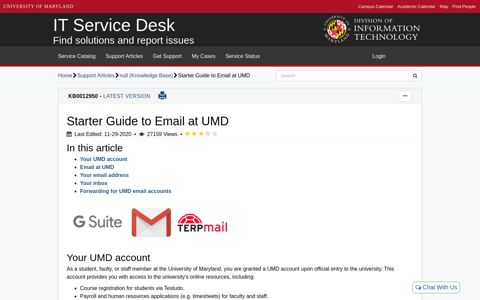 Starter Guide to Email at UMD - IT Support - UMD
