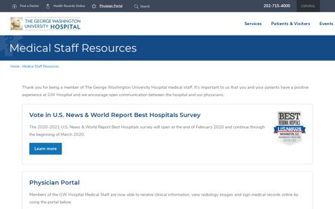 Medical Staff Resources | George Washington University ...