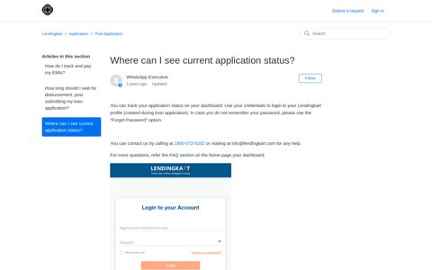Where can I see current application status? – Lendingkart