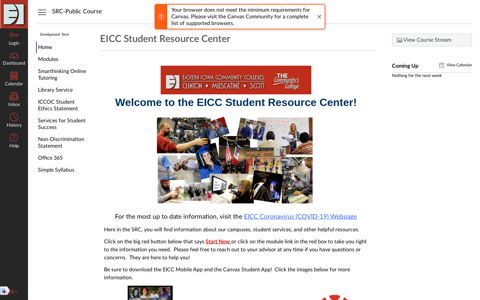 EICC Student Resource Center - My Dashboard