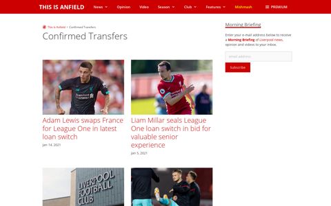 Latest Confirmed Transfers news and reports from This Is Anfield