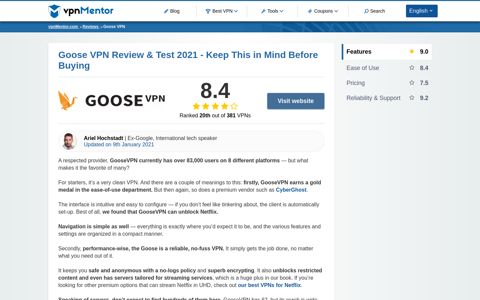 Goose VPN Review & Test 2020 - Keep This in Mind Before ...
