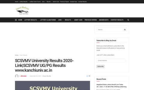 SCSVMV University Results 2020-Link|SCSVMV UG/PG ...