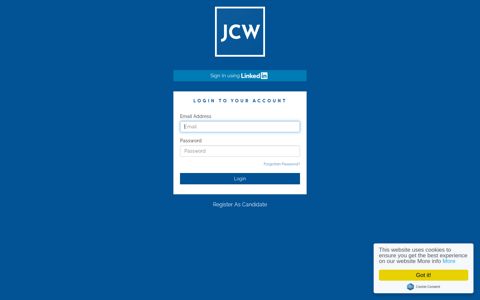 Login to your Account - JCW