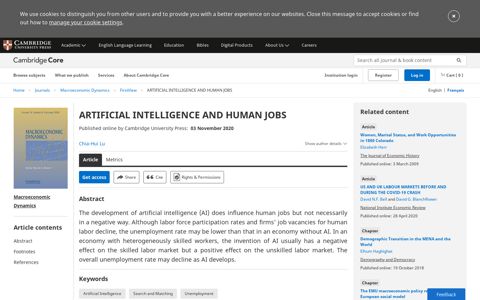 ARTIFICIAL INTELLIGENCE AND HUMAN JOBS ...
