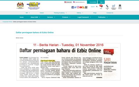 Pages - Daftar perniagaan baharu di Ezbiz Online - SSM