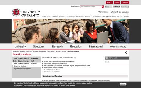 Esse3 for Students | UniTrento - Unitn