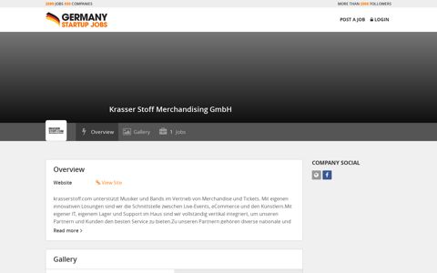 Krasser Stoff Merchandising GmbH - Germany Startup Jobs