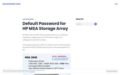 Default Password for HP MSA Storage Array – serverental.com