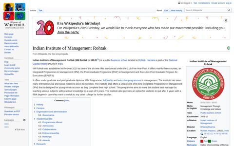 Indian Institute of Management Rohtak - Wikipedia