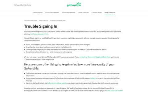 Trouble Signing In – GoFundMe Help Center
