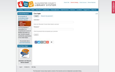 User login | Gloucester County Library System