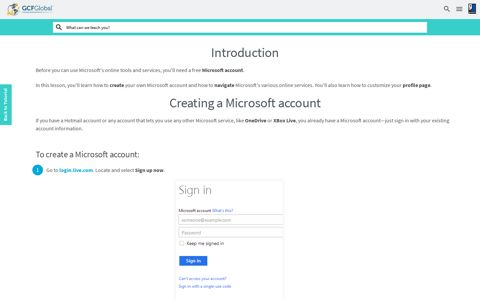 Microsoft Account: Creating a Microsoft Account - GCFLearnFree