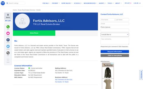Fortis Advisors, Llc, TX LLC Real Estate Broker - HAR.com