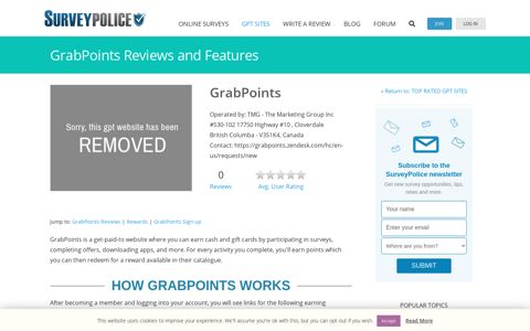 GrabPoints Ranking and Reviews – SurveyPolice