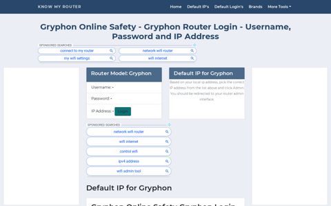 Gryphon Online Safety - Gryphon Default Login with ...