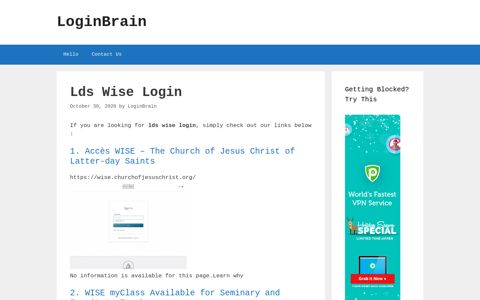 lds wise login - LoginBrain