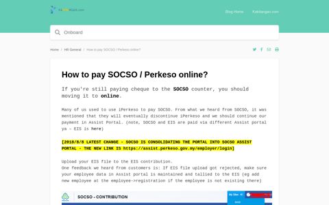 How to pay SOCSO / Perkeso online? - Payroll | Benefits | HR