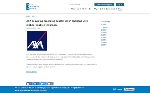 AXA providing emerging customers in Thailand with mobile ...