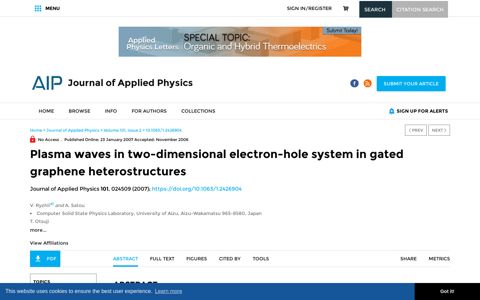 Plasma waves in two-dimensional electron-hole system in ...