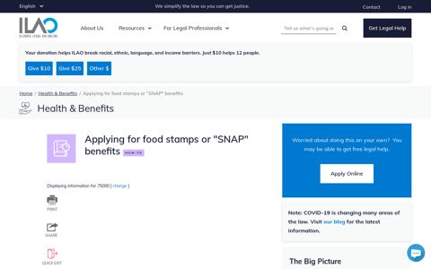 Applying for food stamps or "SNAP" benefits | Illinois Legal Aid ...