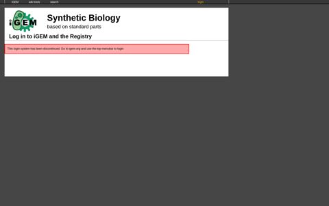 Log in to iGEM and the Registry