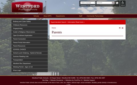 Parents | Westford Public Schools