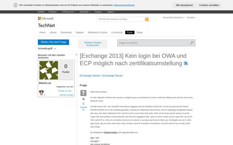 [Exchange 2013] Kein login bei OWA und ECP möglich nach ...