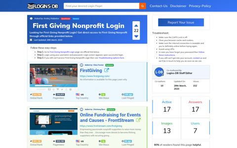 First Giving Nonprofit Login - Logins-DB
