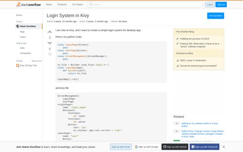 Login System in Kivy - Stack Overflow