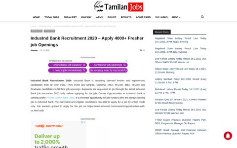 IndusInd Bank Recruitment 2020 - Apply 4000+ Fresher job ...