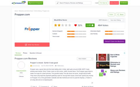 FROPPER.COM - Reviews | online | Ratings | Free